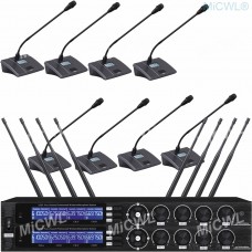 MiCWL U8800 UHF 8 Table Wireless Gooseneck Microphone Company Press Conference Room Mics